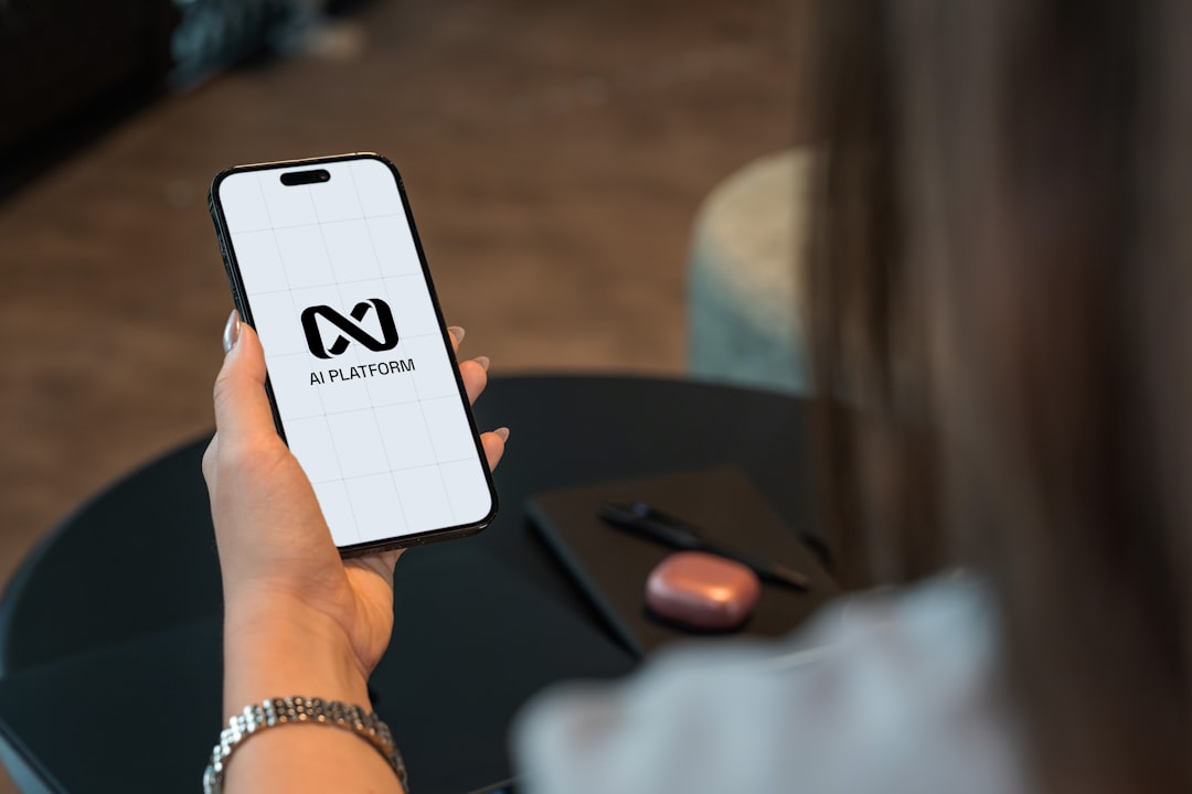 about-01 AI platform logo showcased on a mobile device.